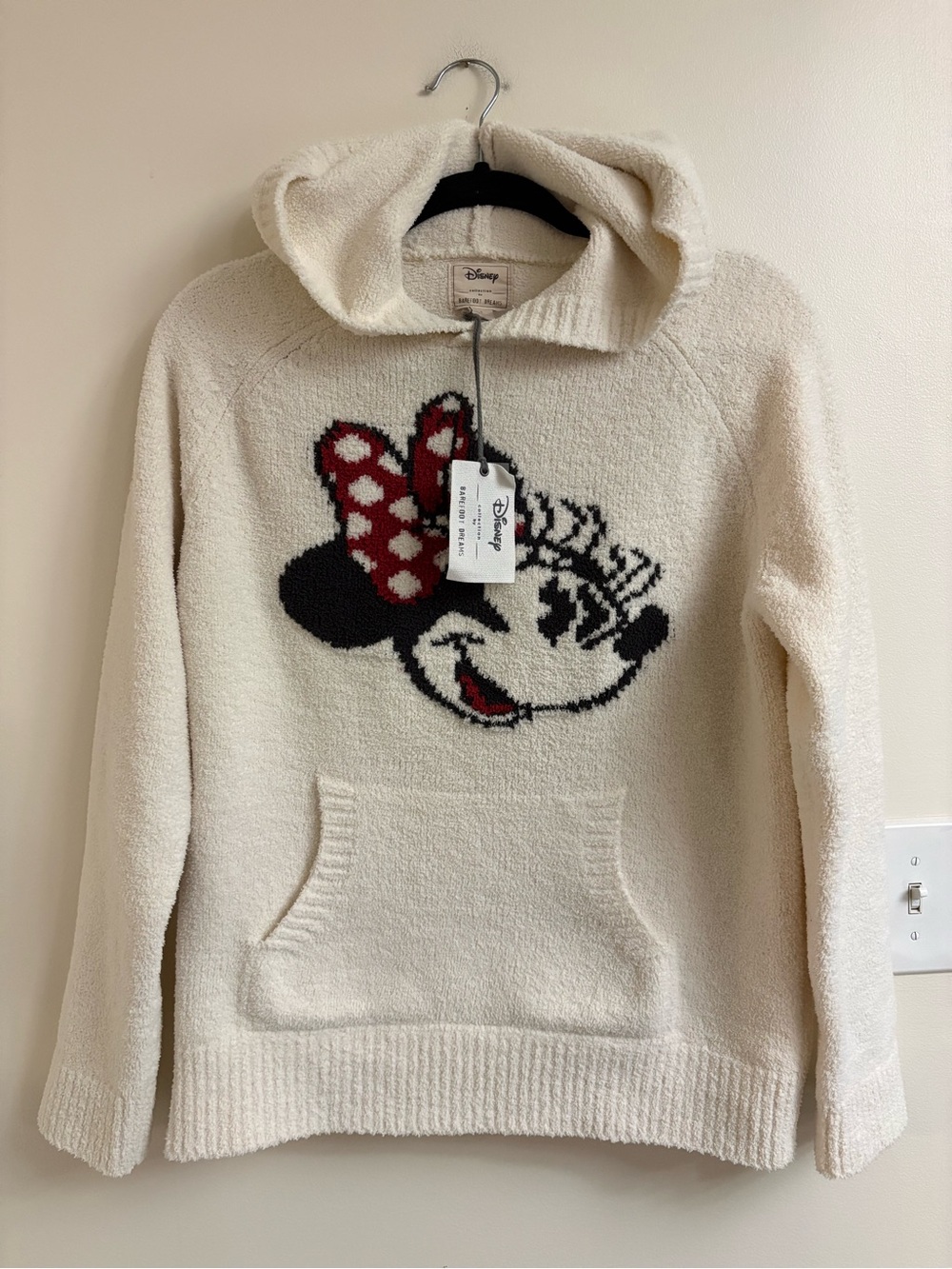 NWT Barefoot Dreams CozyChic Disney Minnie Mouse Hood Small Soft Plush Loungewea